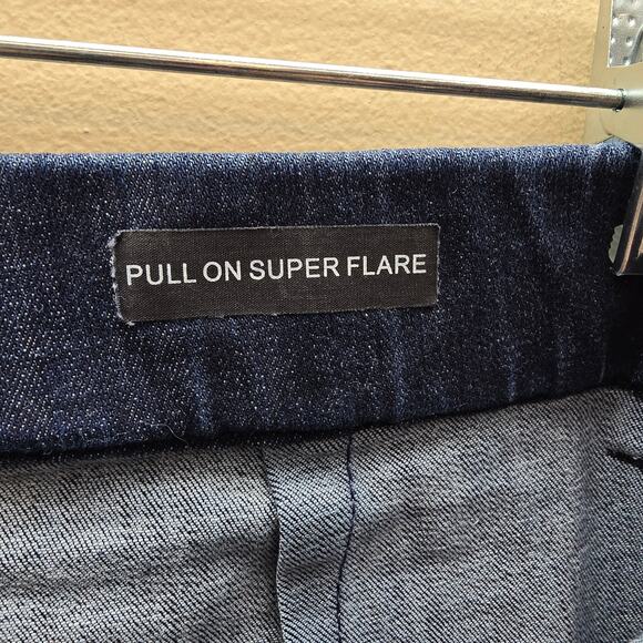 Judy Blue Pull On Superflare Stretch Jeans Dark Wash Size 18W Boho 70's Retro - Picture 5 of 7